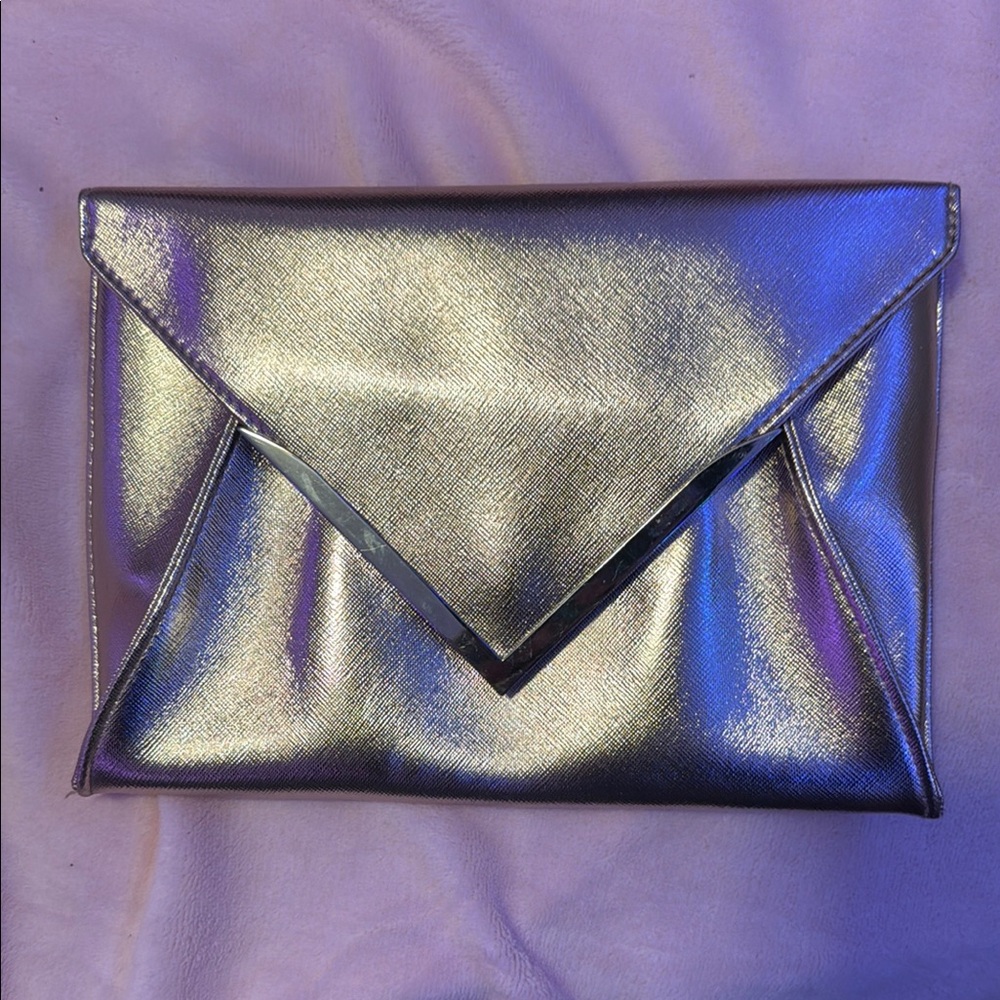 Metallic Silver Clutch Bag